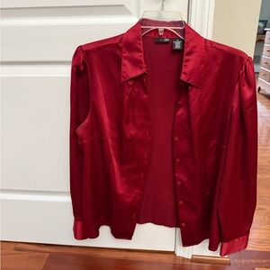 East 5th Red Satin Blouse